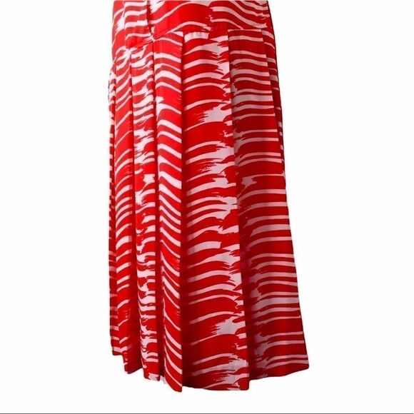 CAbi Red & White Brushstroke Print Dress Sz. Small - Picture 6 of 11